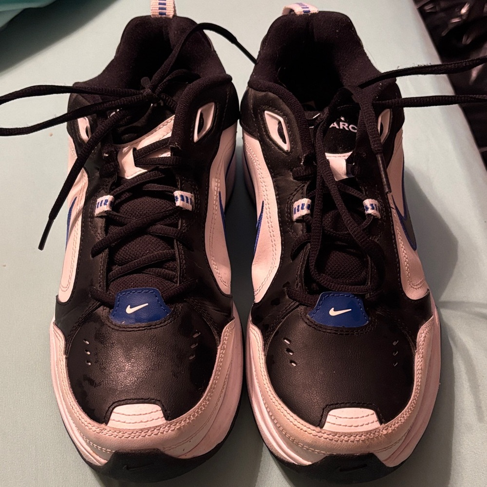 Nike Air Monarch Black and White Athletic Shoes
